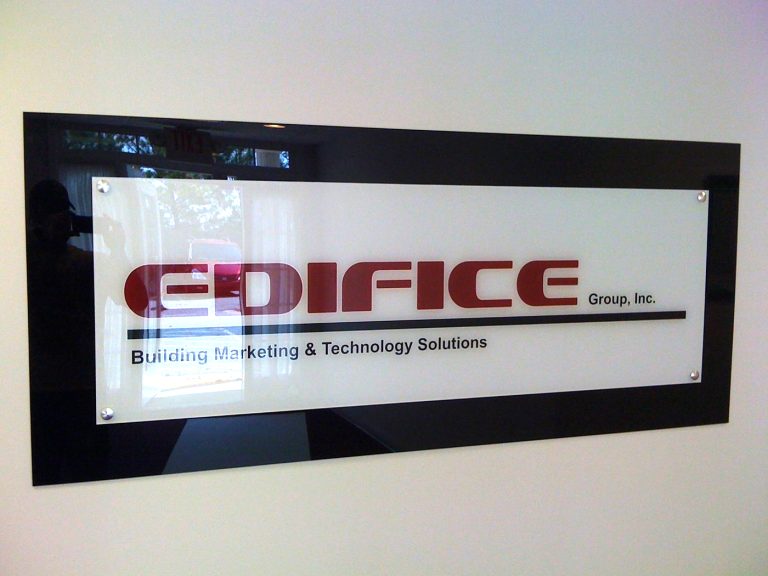 acrylic panel lobby sign